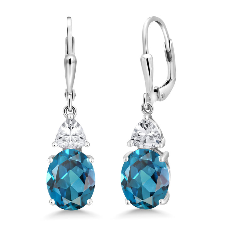 London Blue Topaz - November_Earrings in 925 Sterling Silver