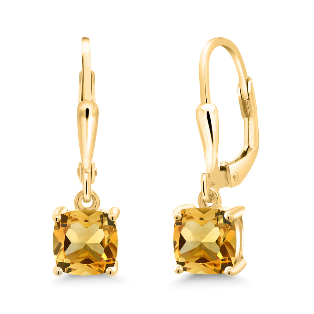 Citrine - November_Earrings in 925 Yellow Gold Plated Silver