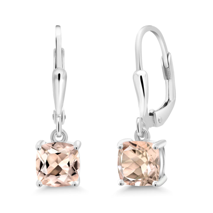 Morganite - October_Earrings in 925 Sterling Silver