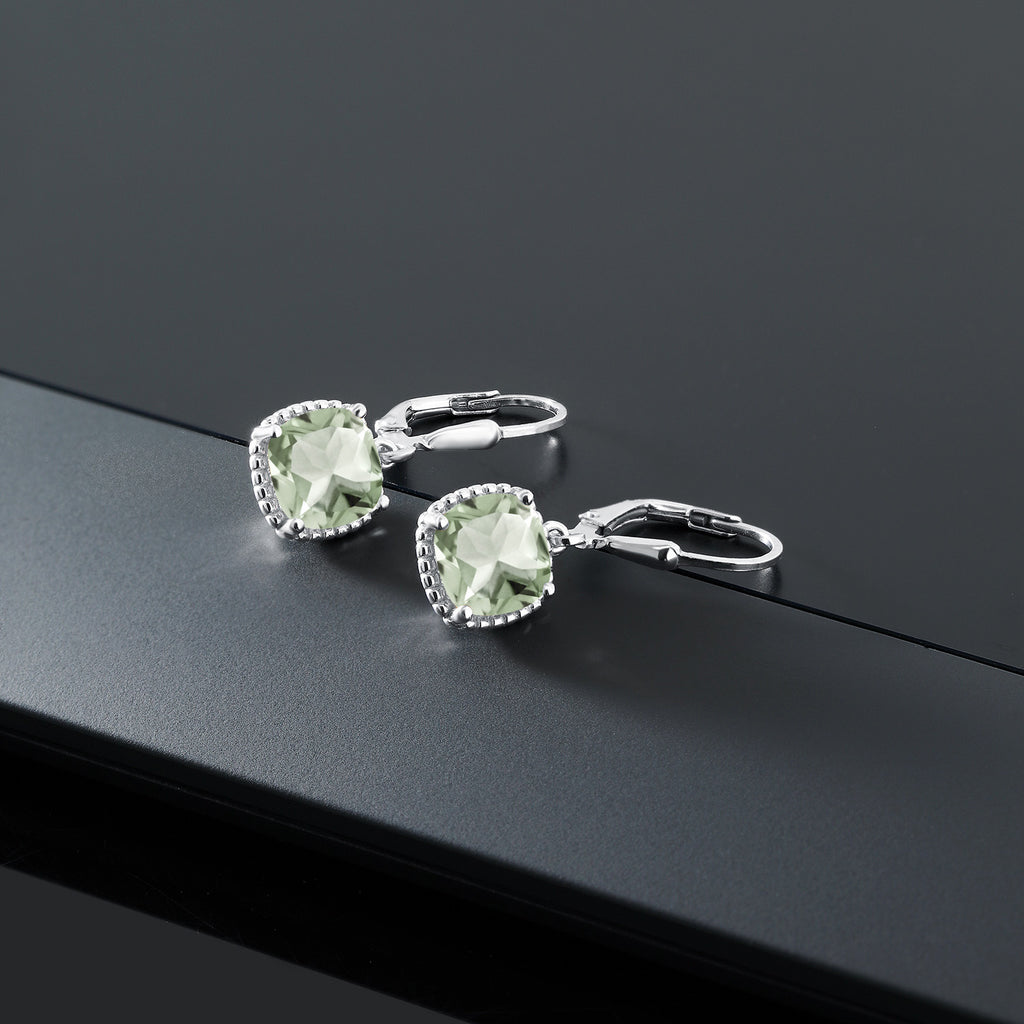 Prasiolite_Earrings in 925 Sterling Silver