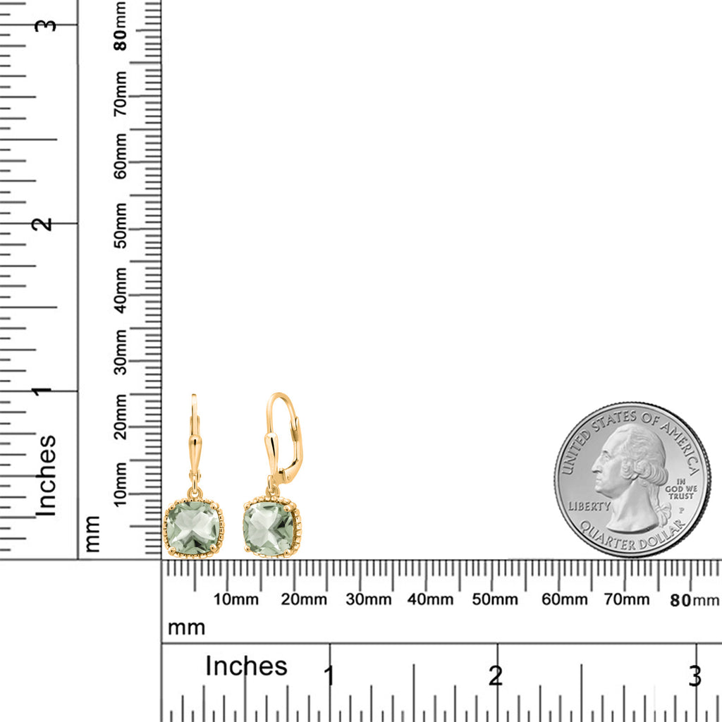Prasiolite_Earrings in 925 Yellow Gold Plated Silver
