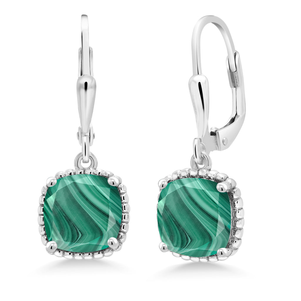 Malachite_Earrings in 925 Sterling Silver