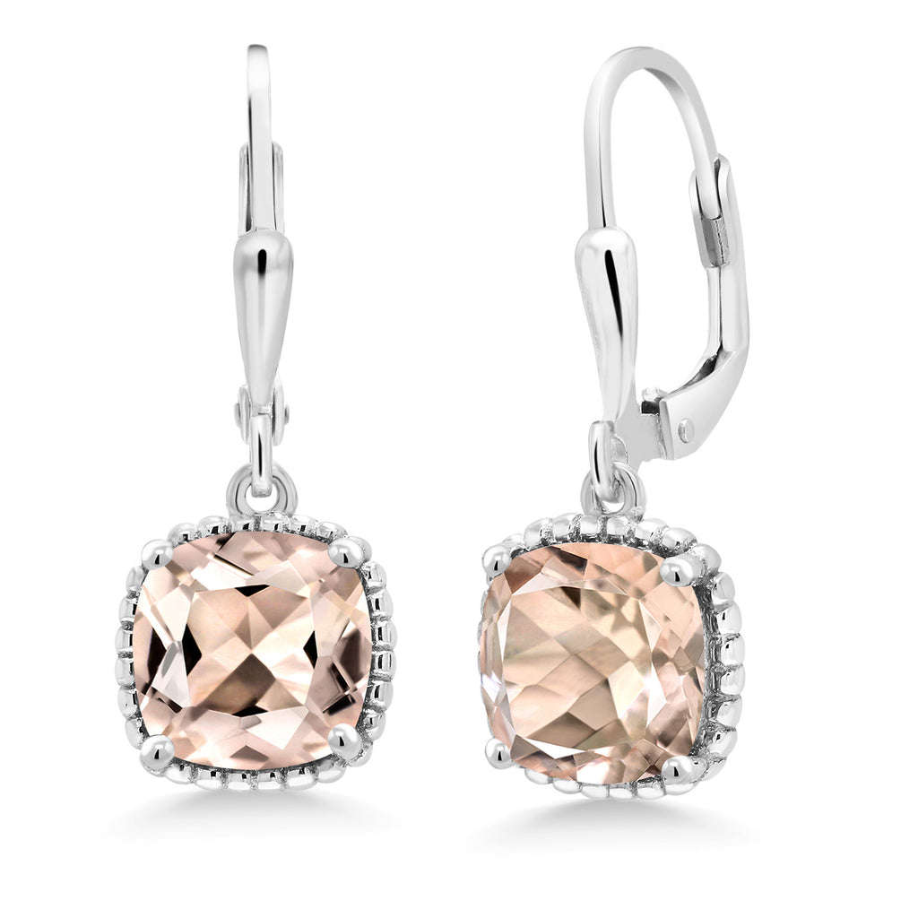 Morganite - October_Earrings in 925 Sterling Silver