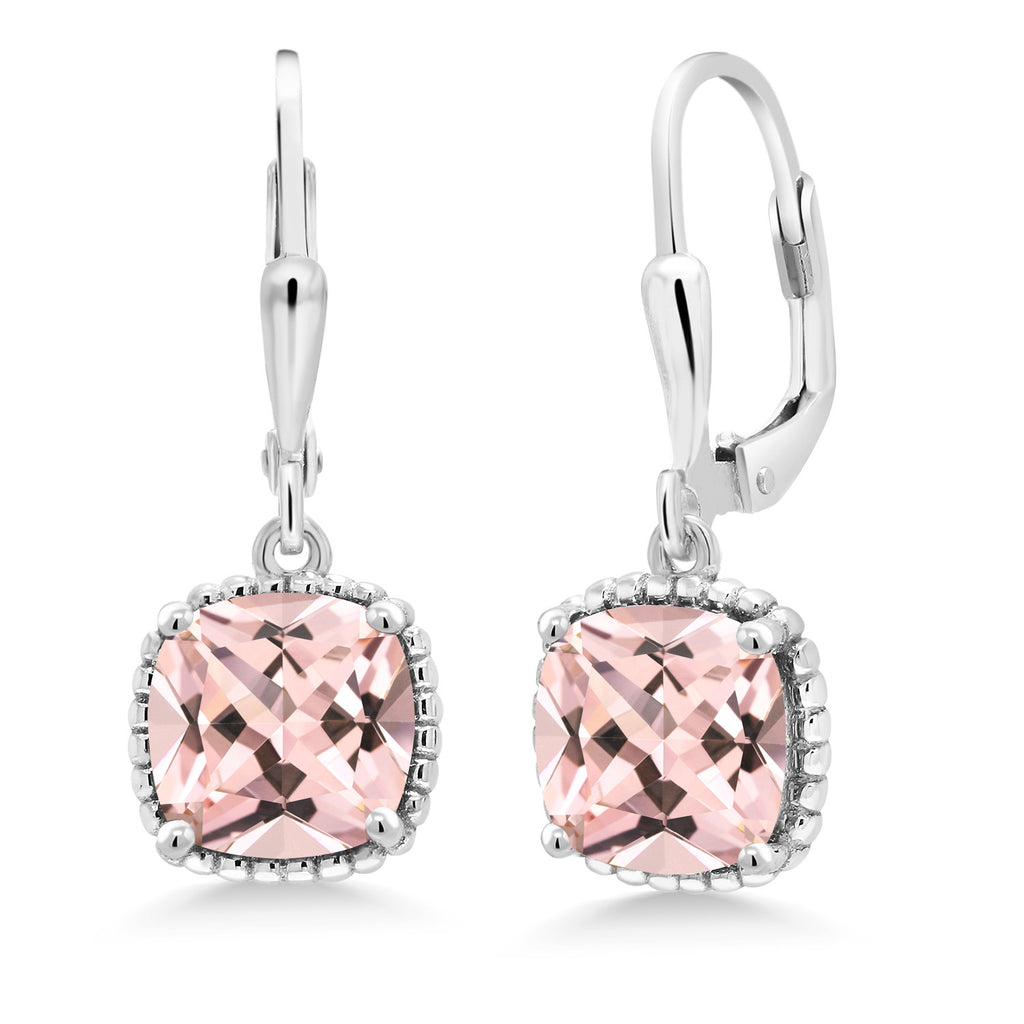 Nano Morganite - October_Earrings in 925 Sterling Silver