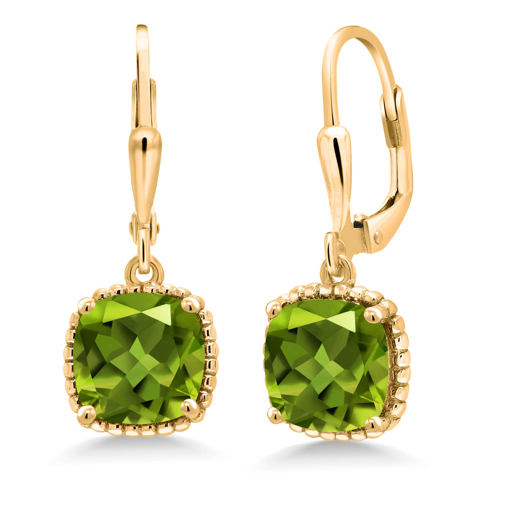 Peridot - August_Earrings in 925 Yellow Gold Plated Silver