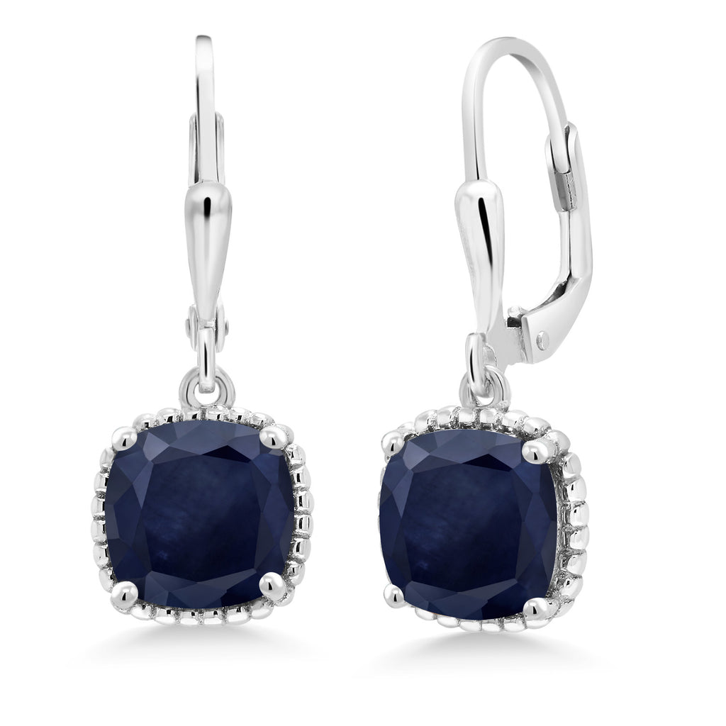 Blue Sapphire - September_Earrings in 925 Sterling Silver