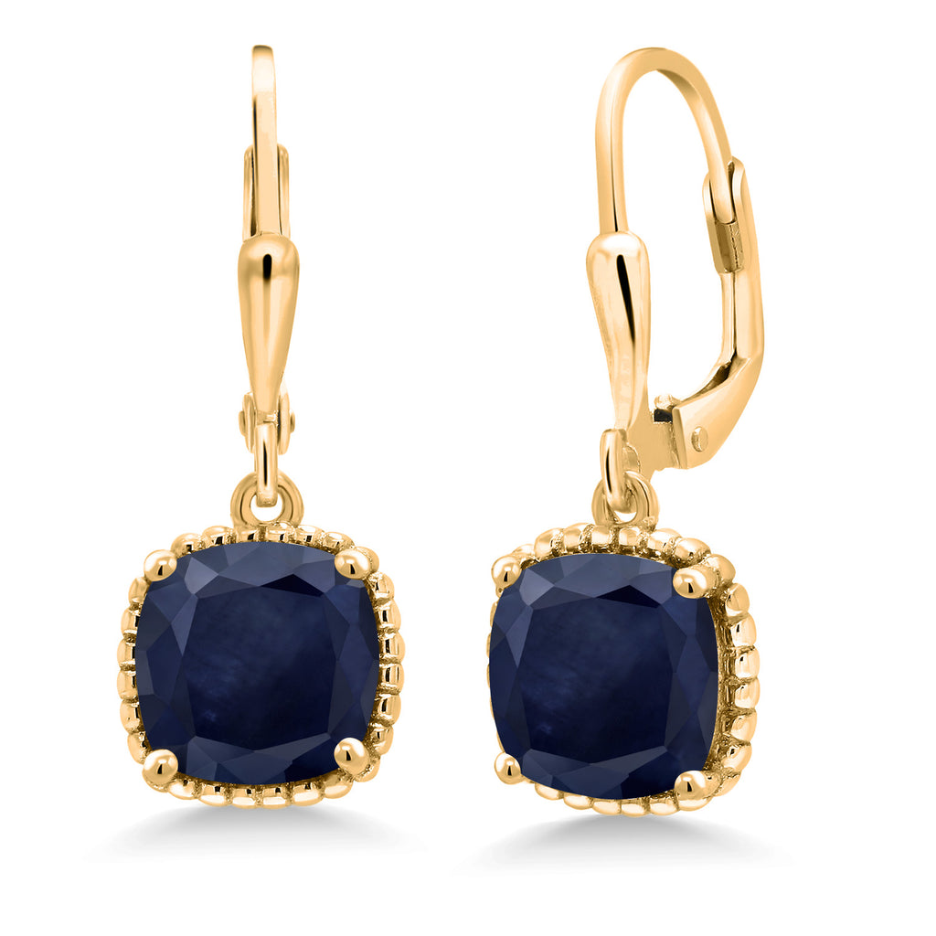 Sapphire - September_Earrings in 925 Yellow Gold Plated Silver