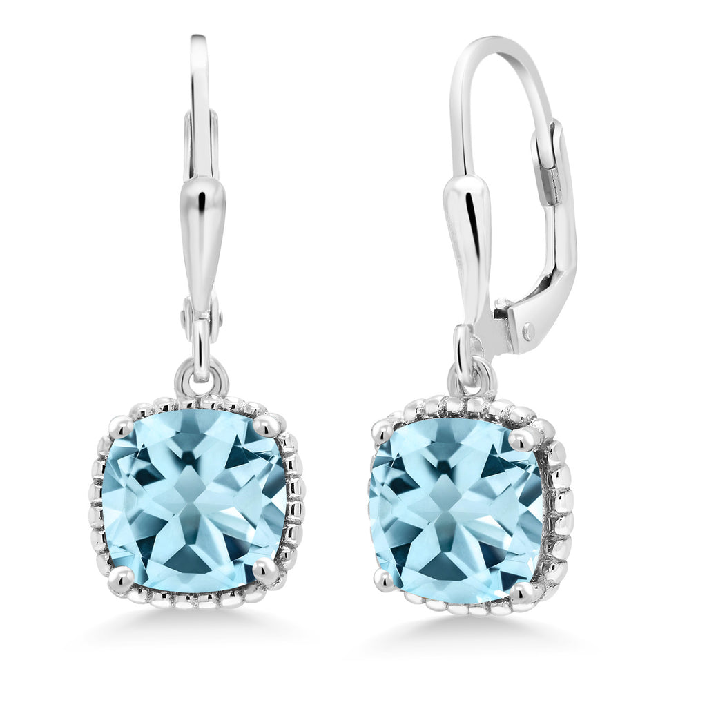 Sky Blue Topaz - November_Earrings in 925 Sterling Silver