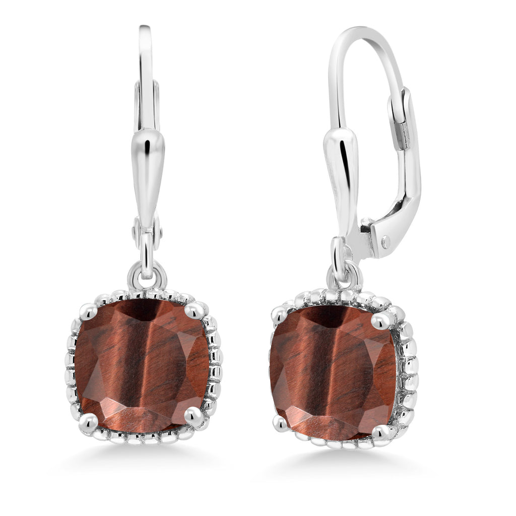 Red Tiger Eye_Earrings in 925 Sterling Silver