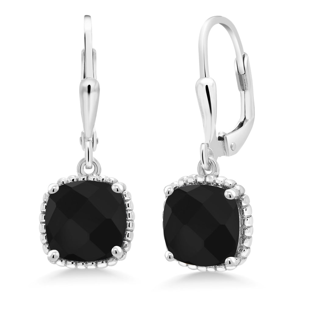 Onyx-Checkerboard - December_Earrings in 925 Sterling Silver