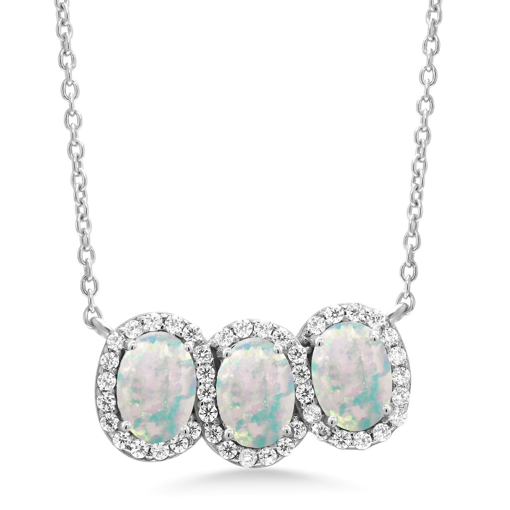 White Opal - November_Necklace in 925 Sterling Silver
