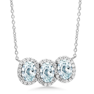 Aquamarine - March_Necklace in 925 Sterling Silver