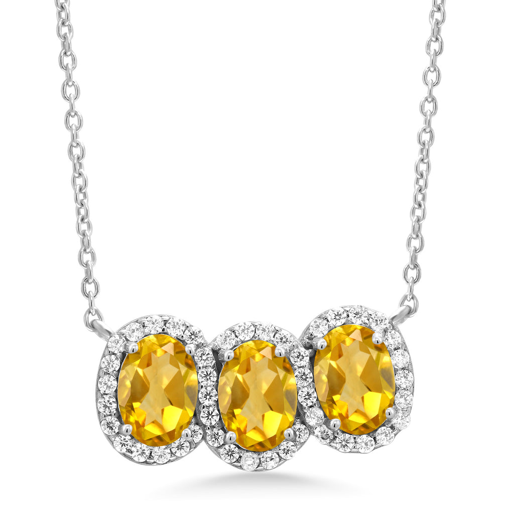 Citrine - November_Necklace in 925 Sterling Silver