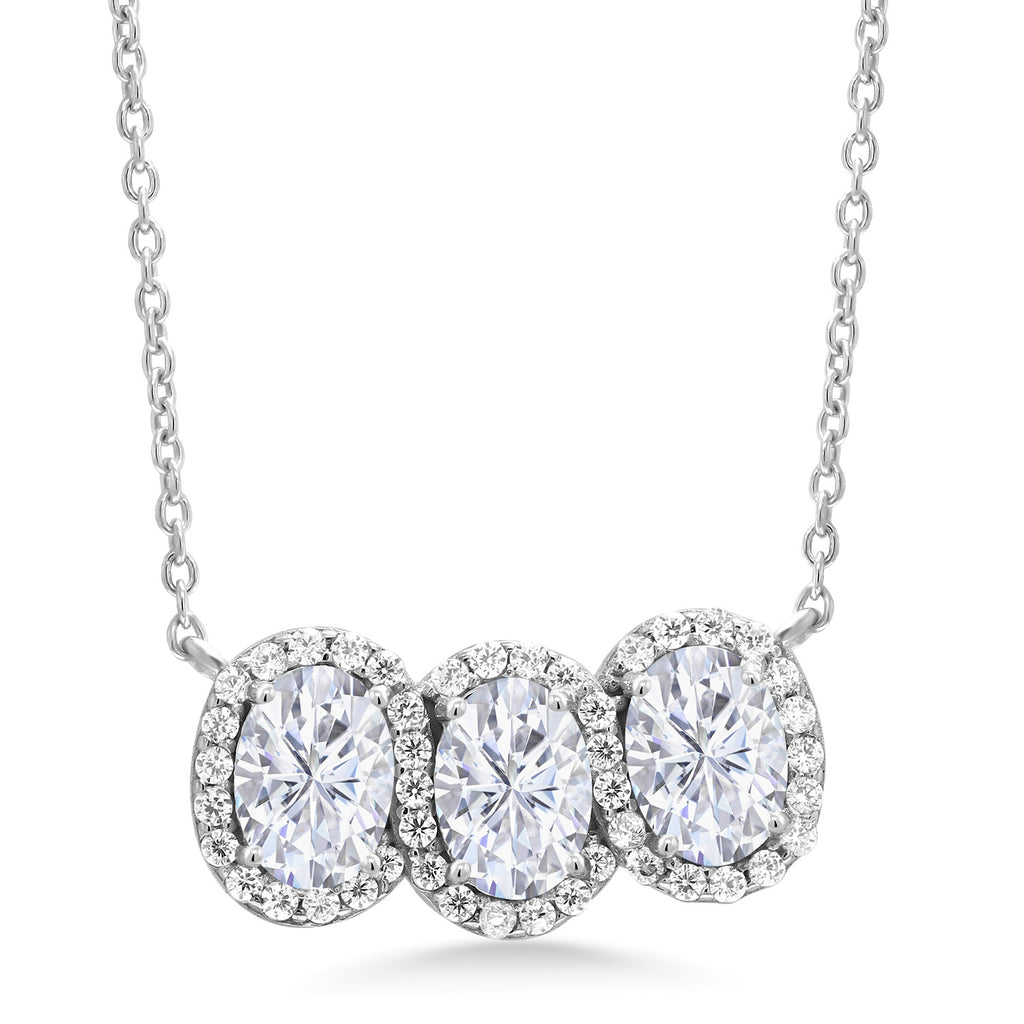 Moissanite - April_Necklace in 925 Sterling Silver