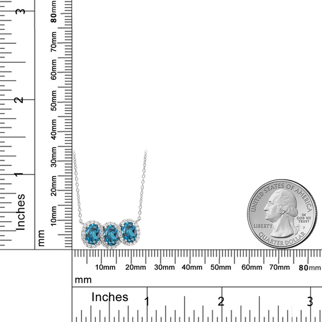 Topaz and Zirconia_Necklace in 925 Sterling Silver
