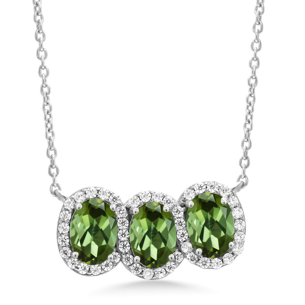 Green Tourmaline - October_Necklace in 925 Sterling Silver
