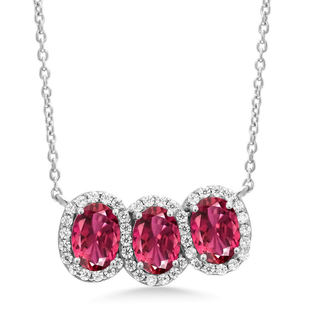 Pink Tourmaline - October_Necklace in 925 Sterling Silver