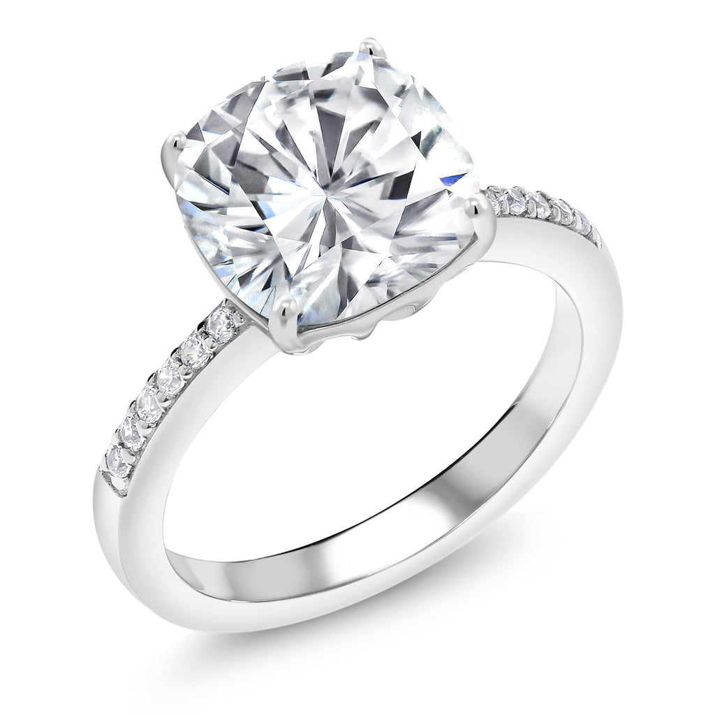 White Moissanite - April_5_Ring in 925 Sterling Silver