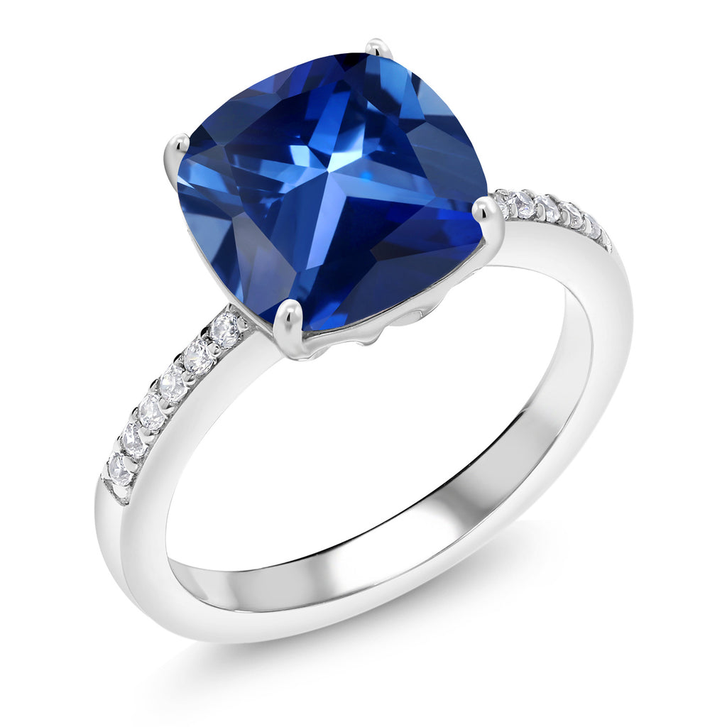 Created Sapphire - September_5_Ring in 925 Sterling Silver