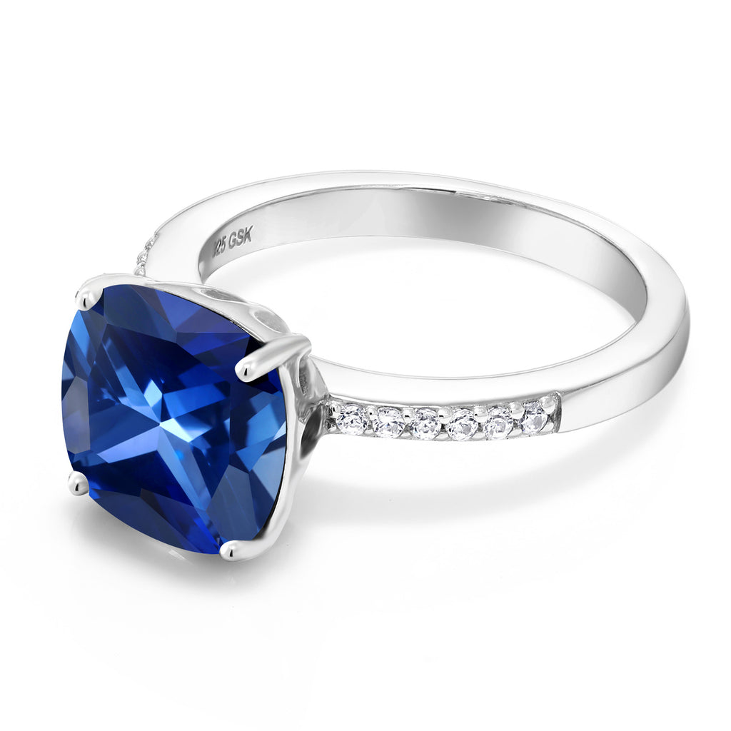 Created Sapphire - September_5_Ring in 925 Sterling Silver