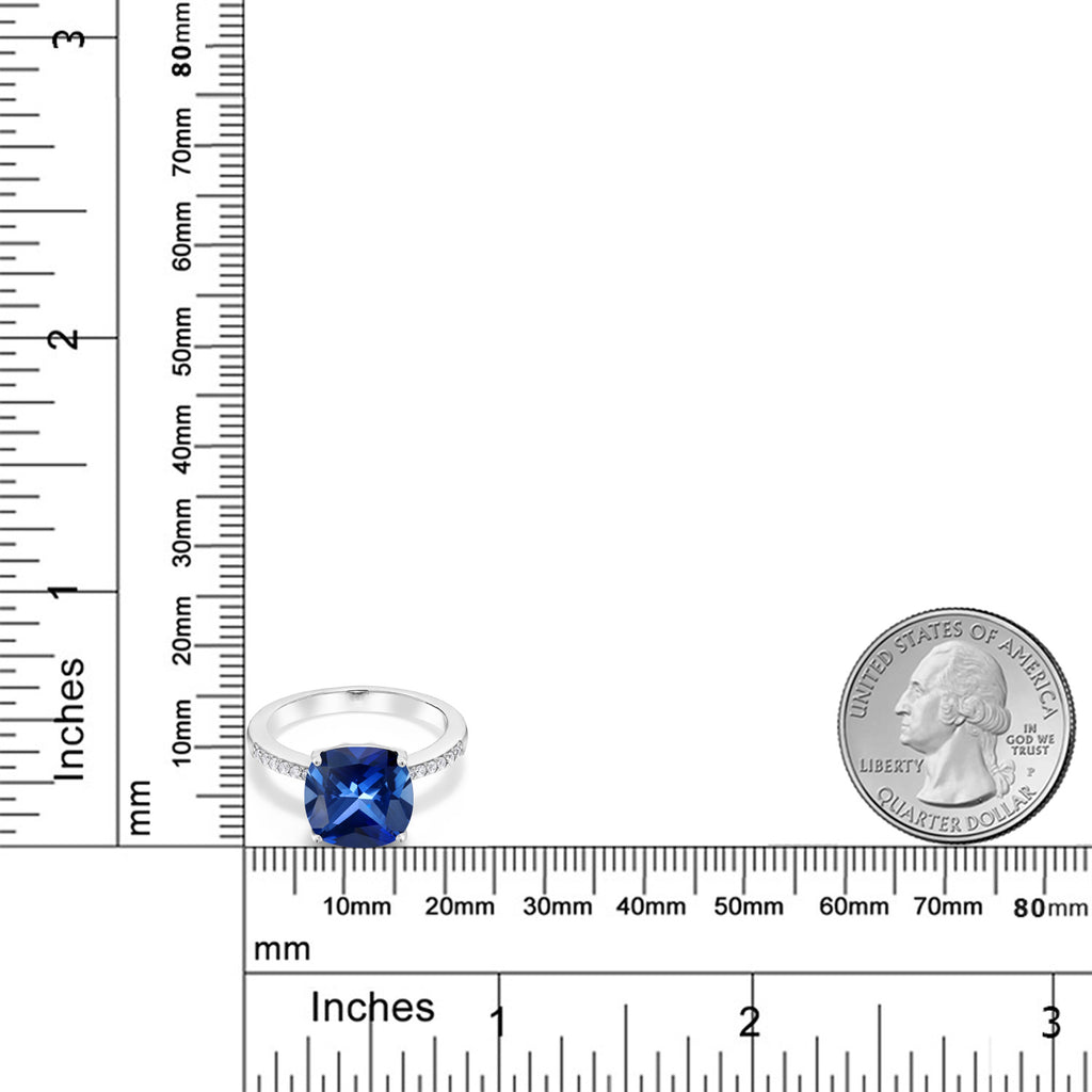 Created Sapphire - September_5_Ring in 925 Sterling Silver