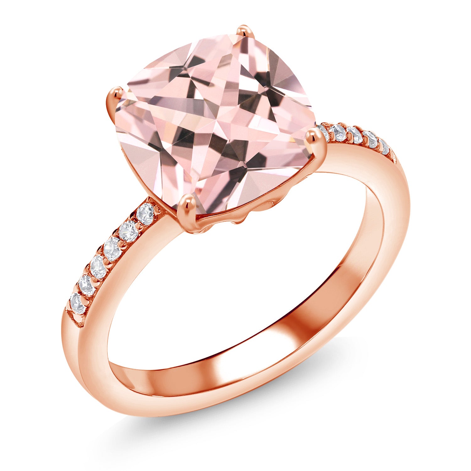 Nano Morganite - October_8_Ring in 925 Rose Gold Plated Silver