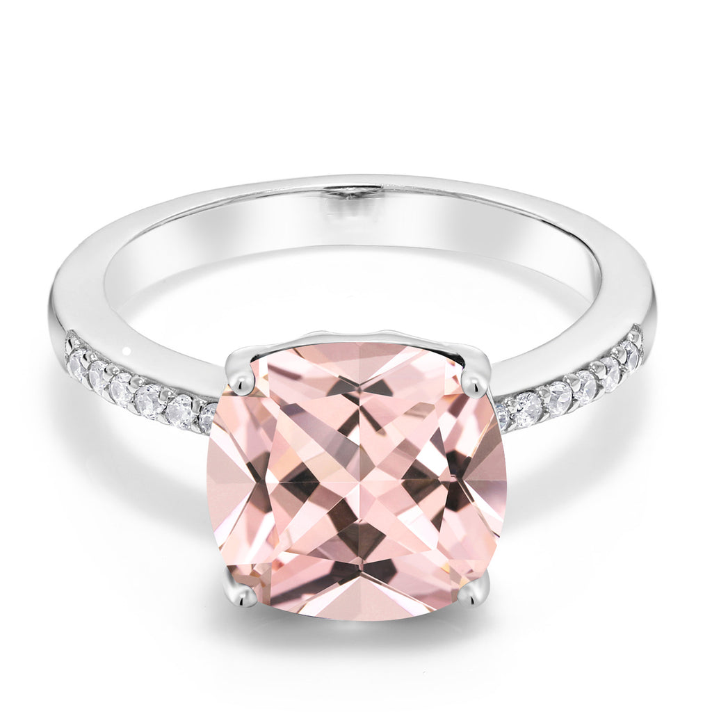 Peach Nano Morganite - October_5_Ring in 925 Sterling Silver