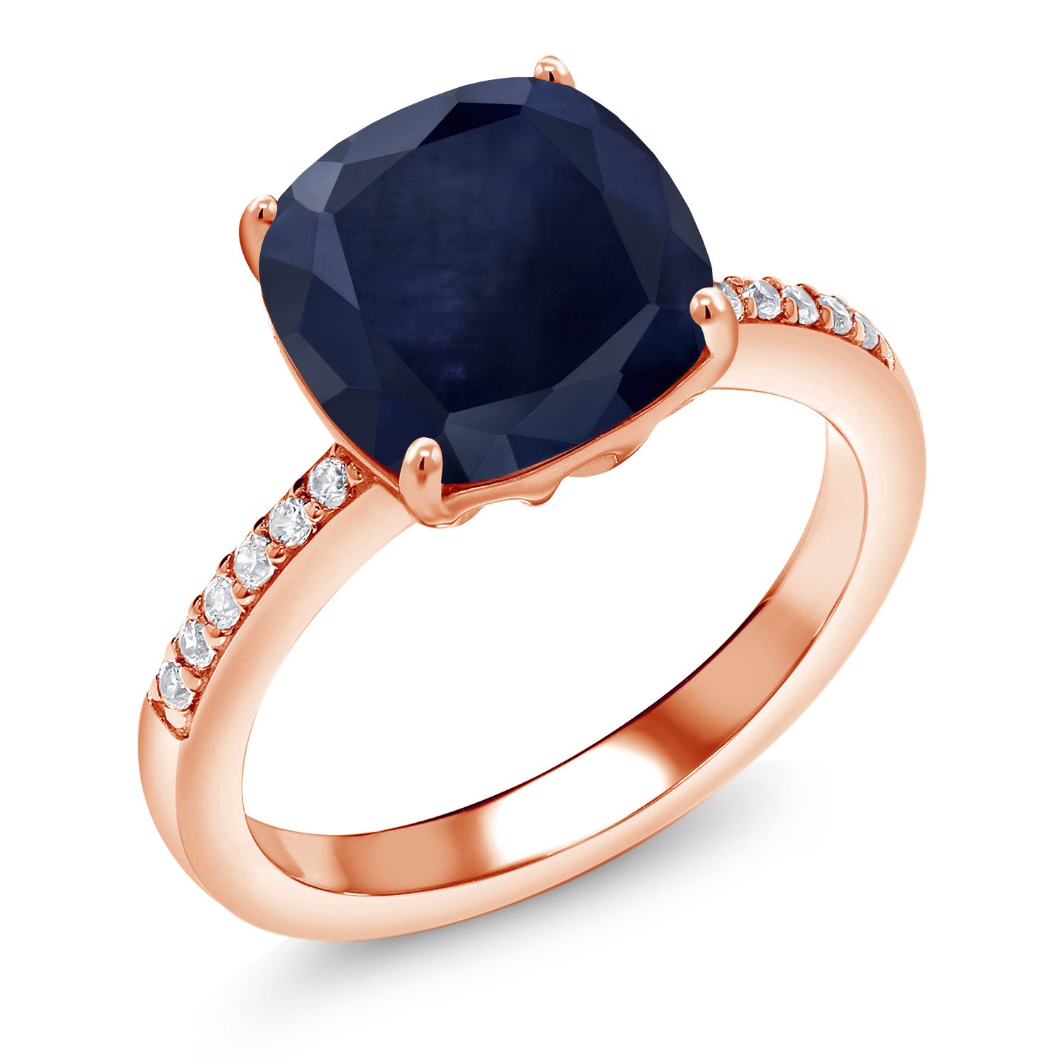 Sapphire - September_5_Ring in 925 Rose Gold Plated Silver