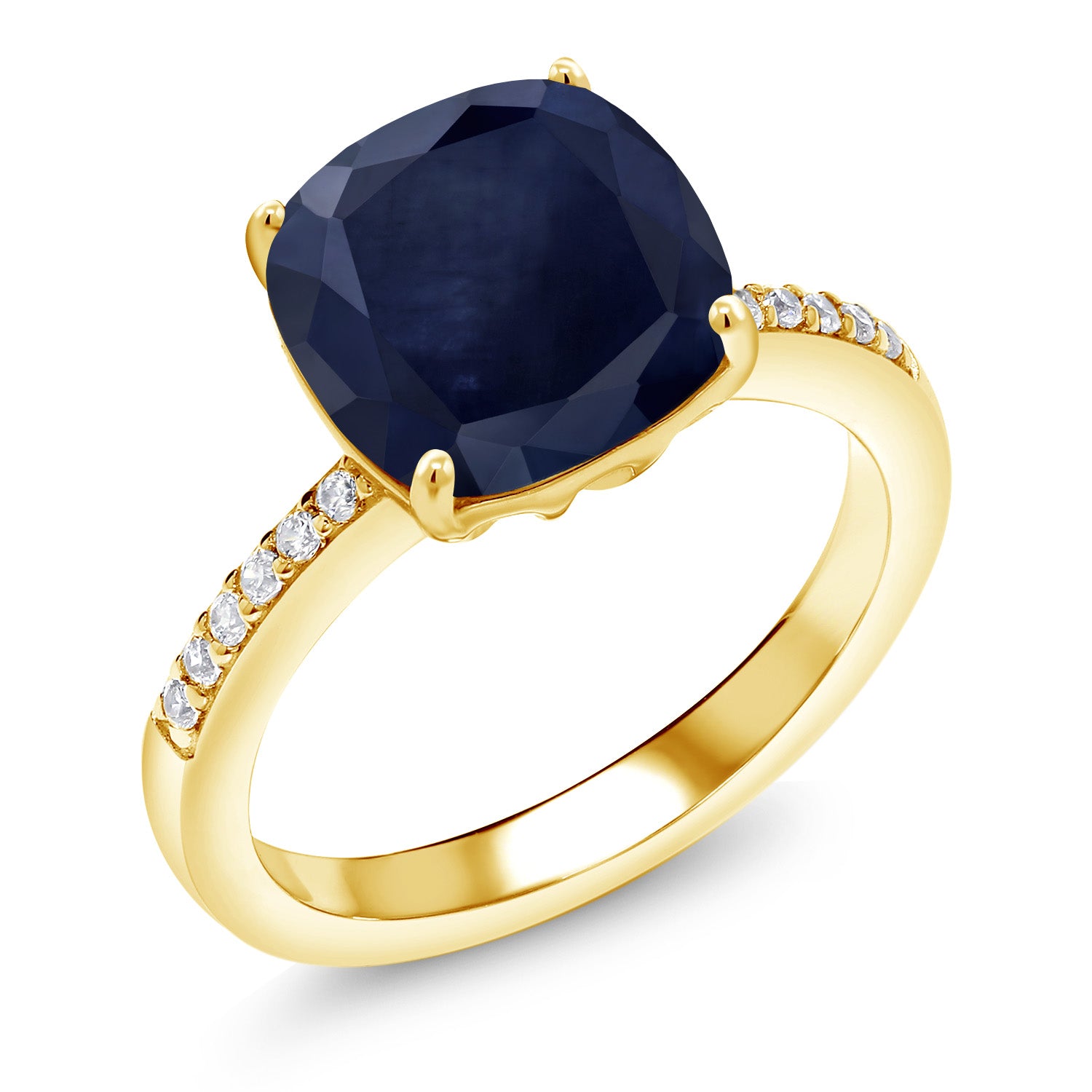 Sapphire - September_9_Ring in 925 Yellow Gold Plated Silver