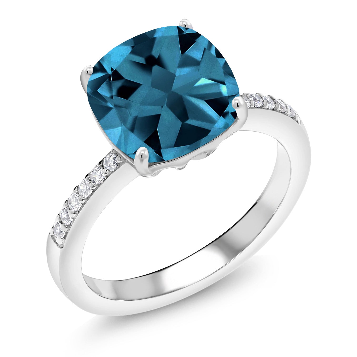 London Blue Topaz - November_8_Ring in 925 Sterling Silver