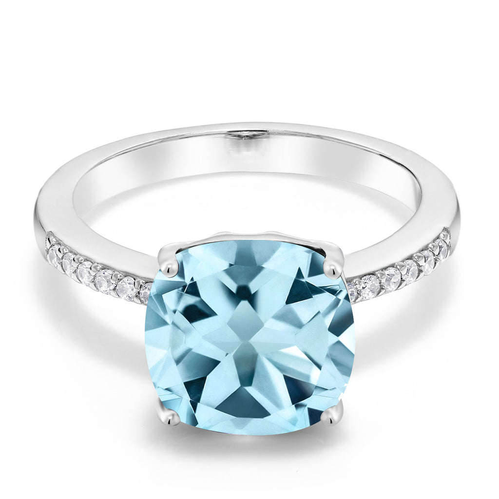 Sky Blue Topaz - November_5_Ring in 925 Sterling Silver