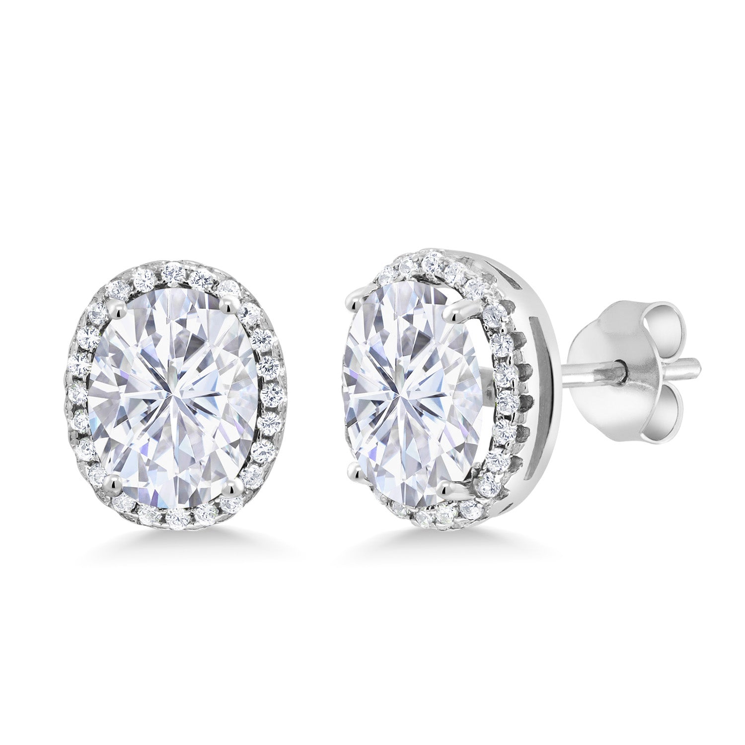White Moissanite - April_Earrings in 925 Sterling Silver