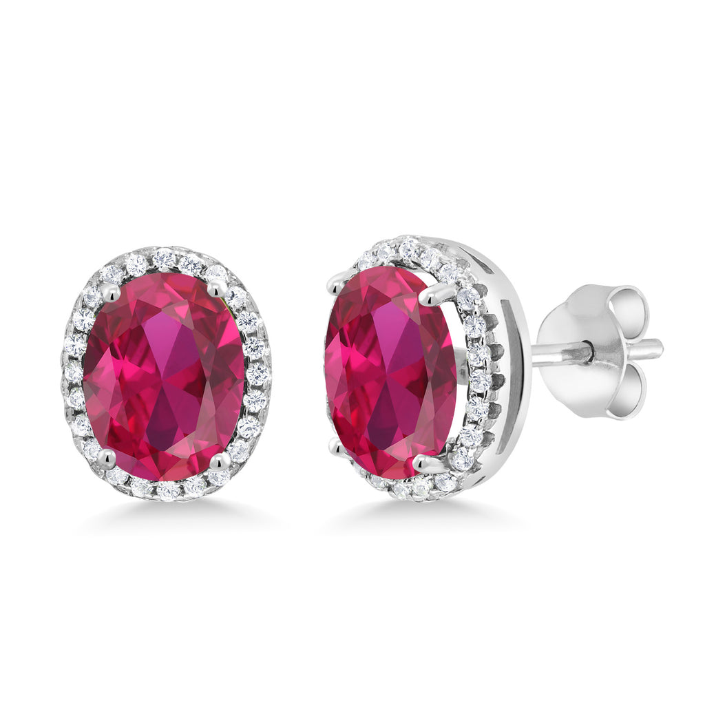 Created Ruby - July_Earrings in 925 Sterling Silver
