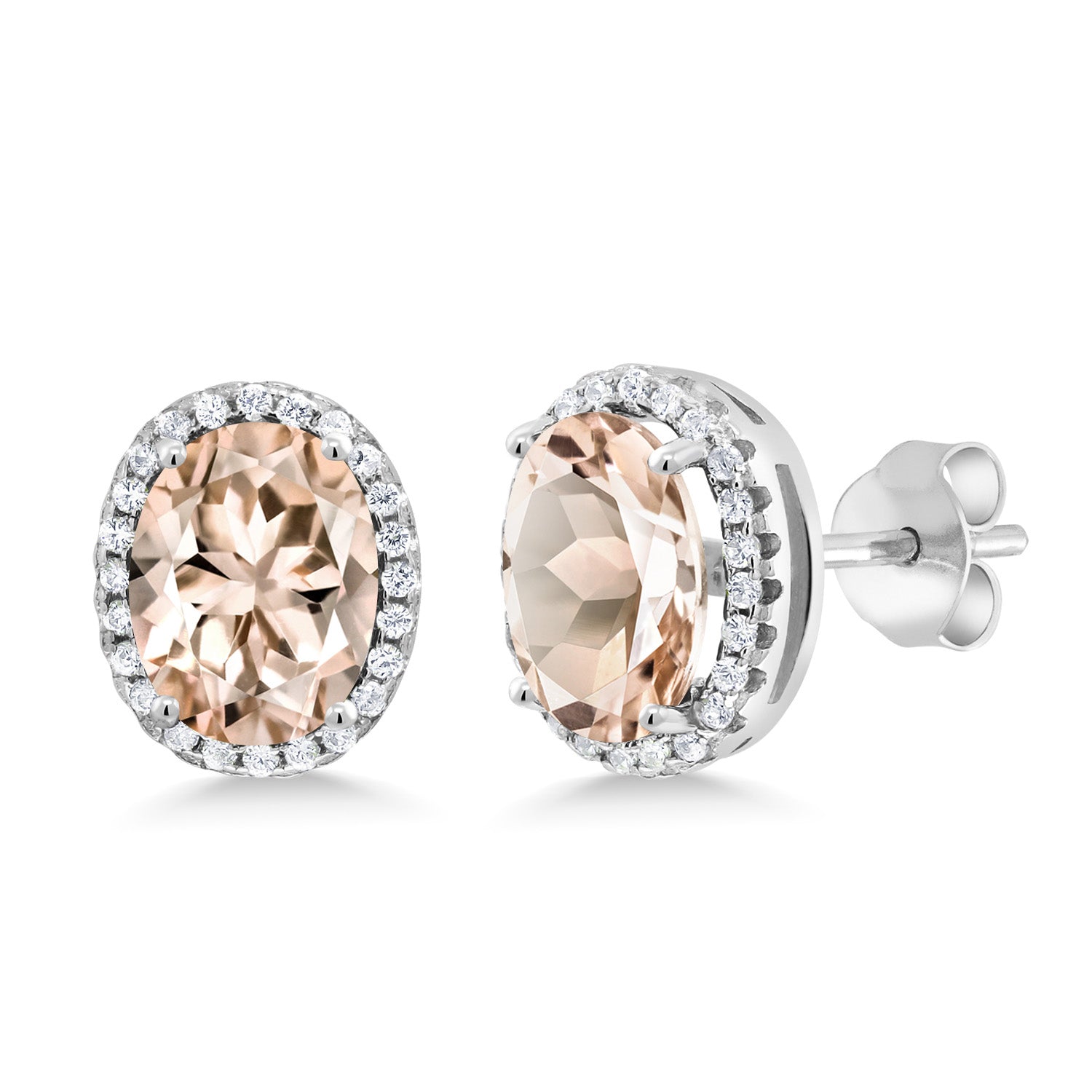 Morganite - October_Earrings in 925 Sterling Silver