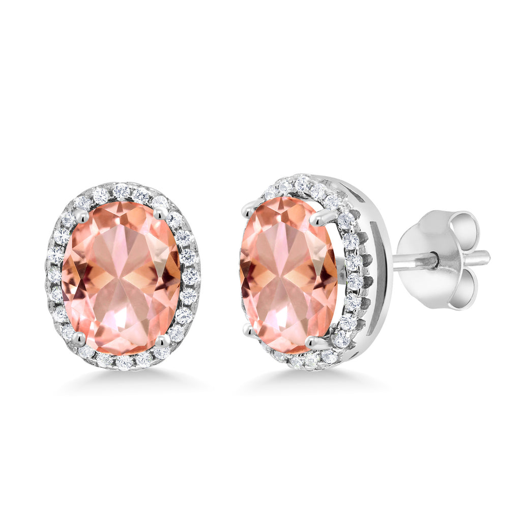 Nano Morganite - October_Earrings in 925 Sterling Silver