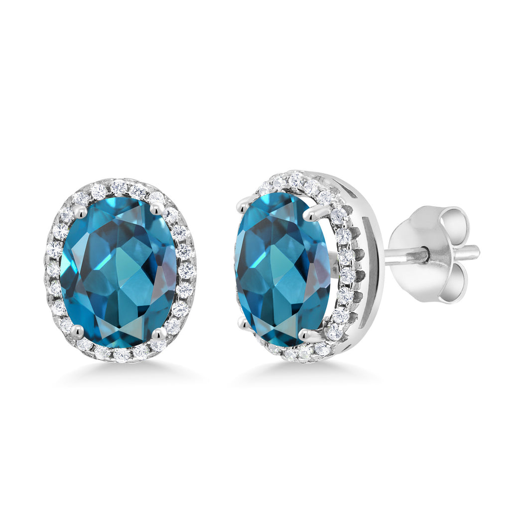 London Blue Topaz - November_Earrings in 925 Sterling Silver