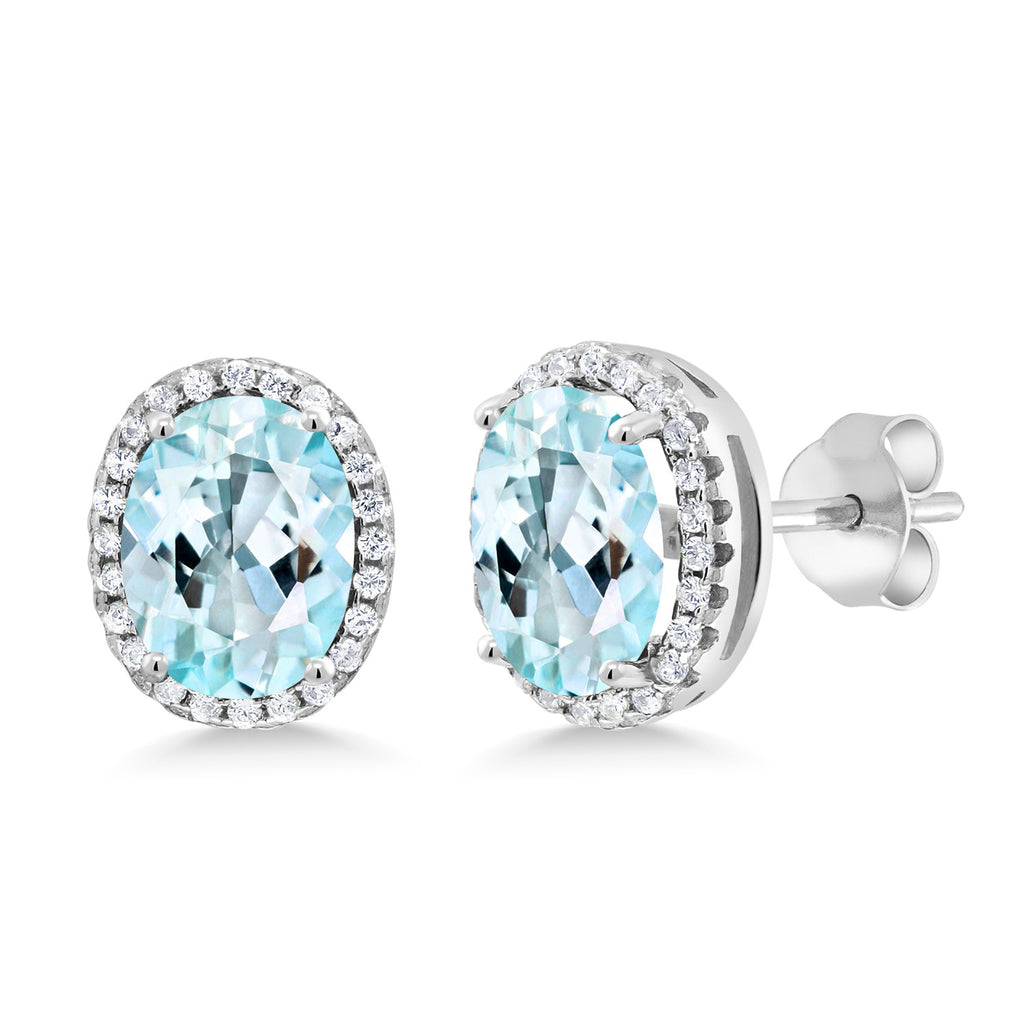 Sky Blue Topaz - November_Earrings in 925 Sterling Silver