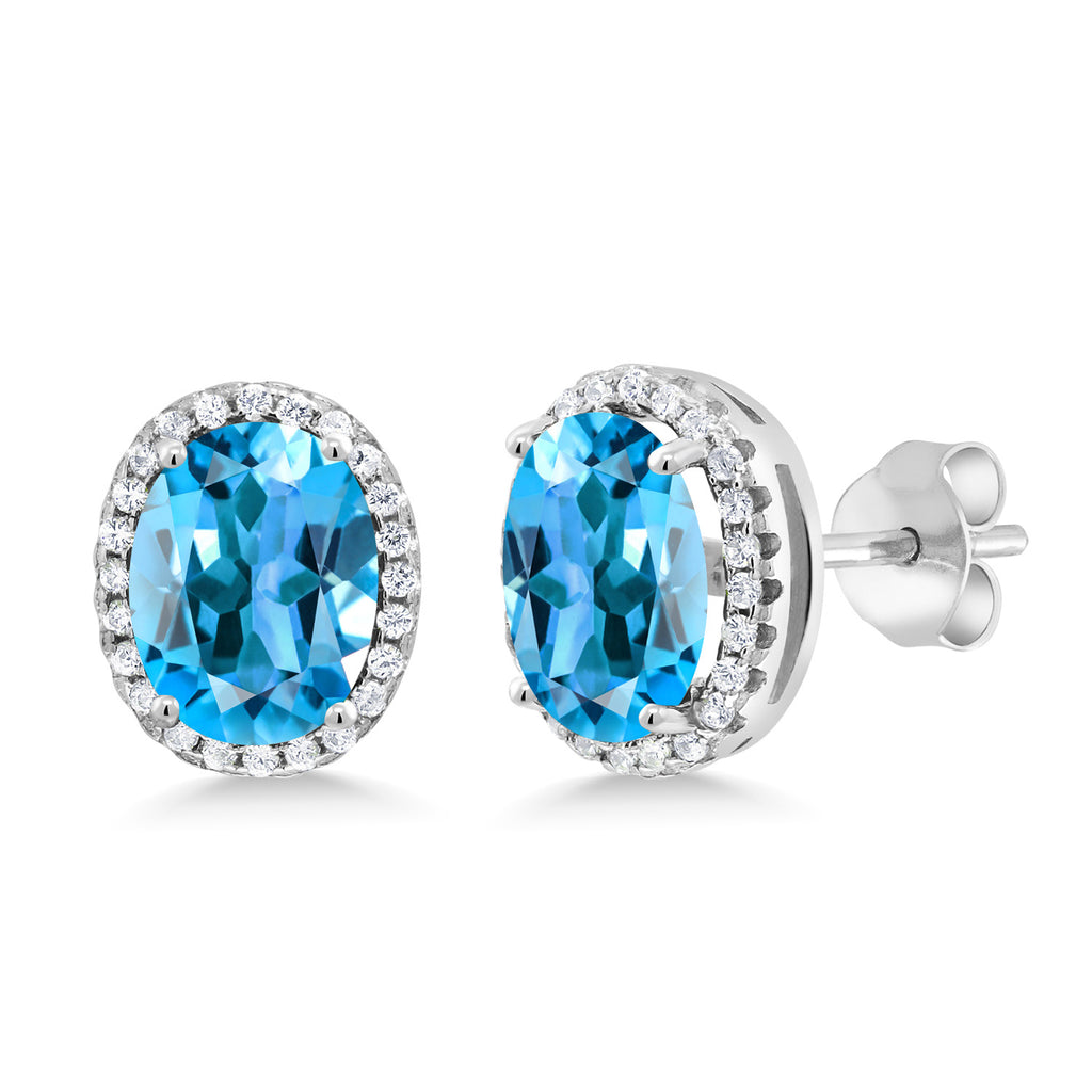 Swiss Blue Topaz - November_Earrings in 925 Sterling Silver
