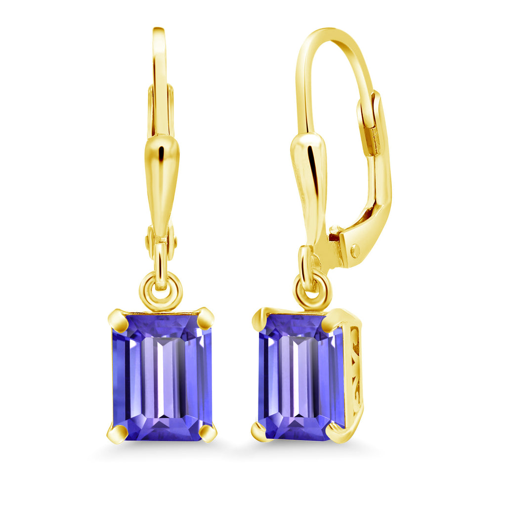 Tanzanite - December_Earrings in 925 Yellow Gold Plated Silver