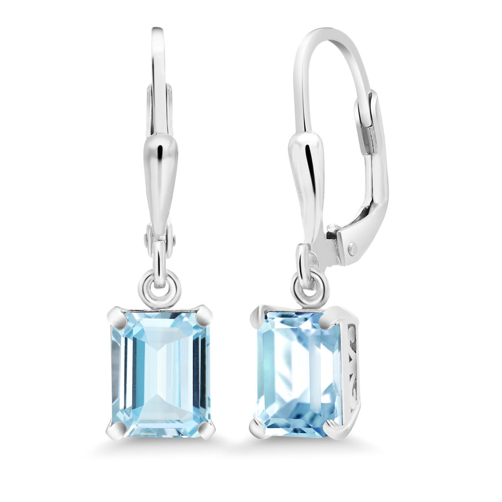 Aquamarine - March_Earrings in 925 Sterling Silver