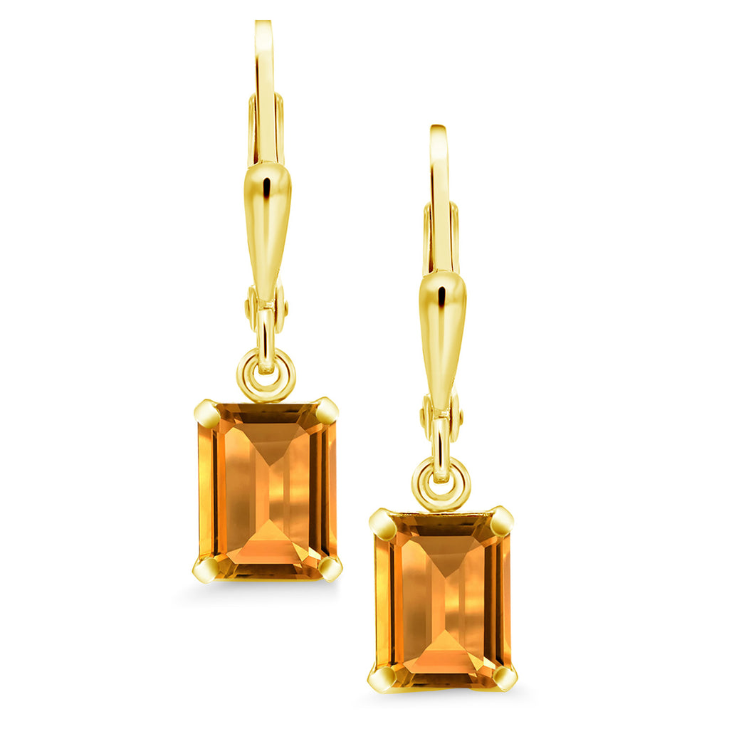 Citrine - November_Earrings in 925 Yellow Gold Plated Silver
