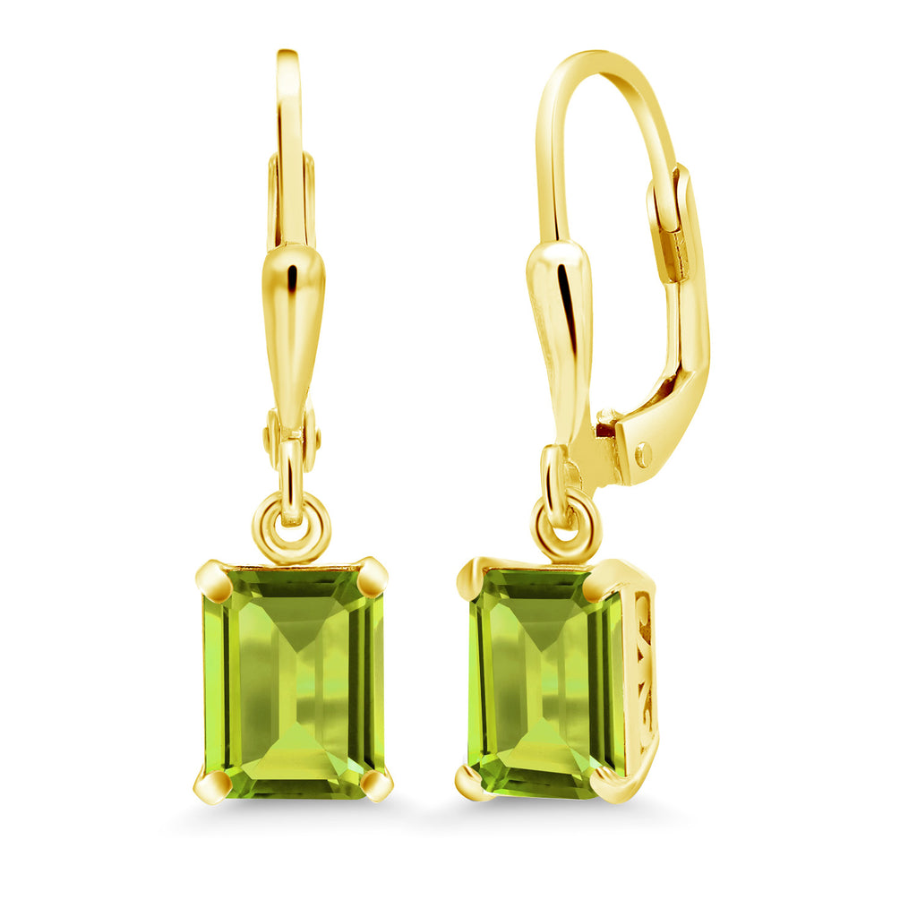 Peridot - August_Earrings in 925 Yellow Gold Plated Silver