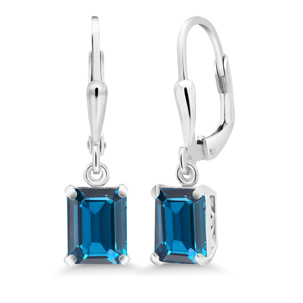 London Blue Topaz - November_Earrings in 925 Sterling Silver