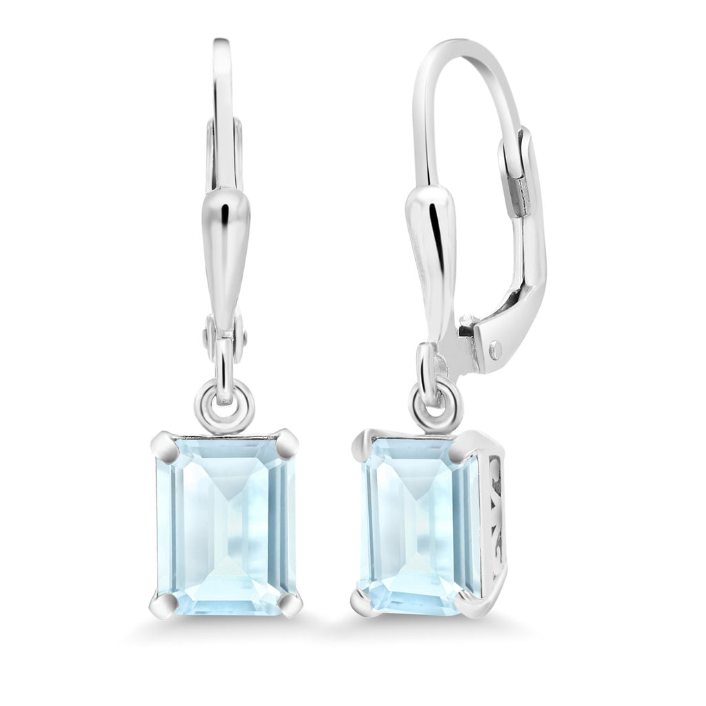 Sky Blue Topaz - November_Earrings in 925 Sterling Silver
