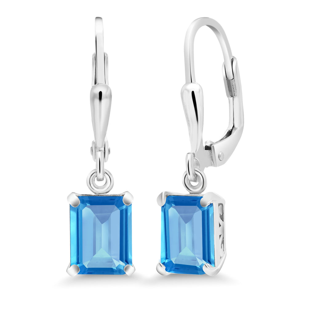 Swiss Blue Topaz - November_Earrings in 925 Sterling Silver