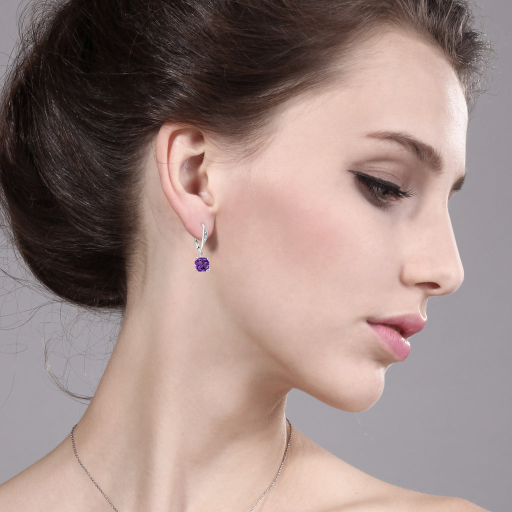 Amethyst - February_925 Sterling Silver_Earrings in 925 Sterling Silver