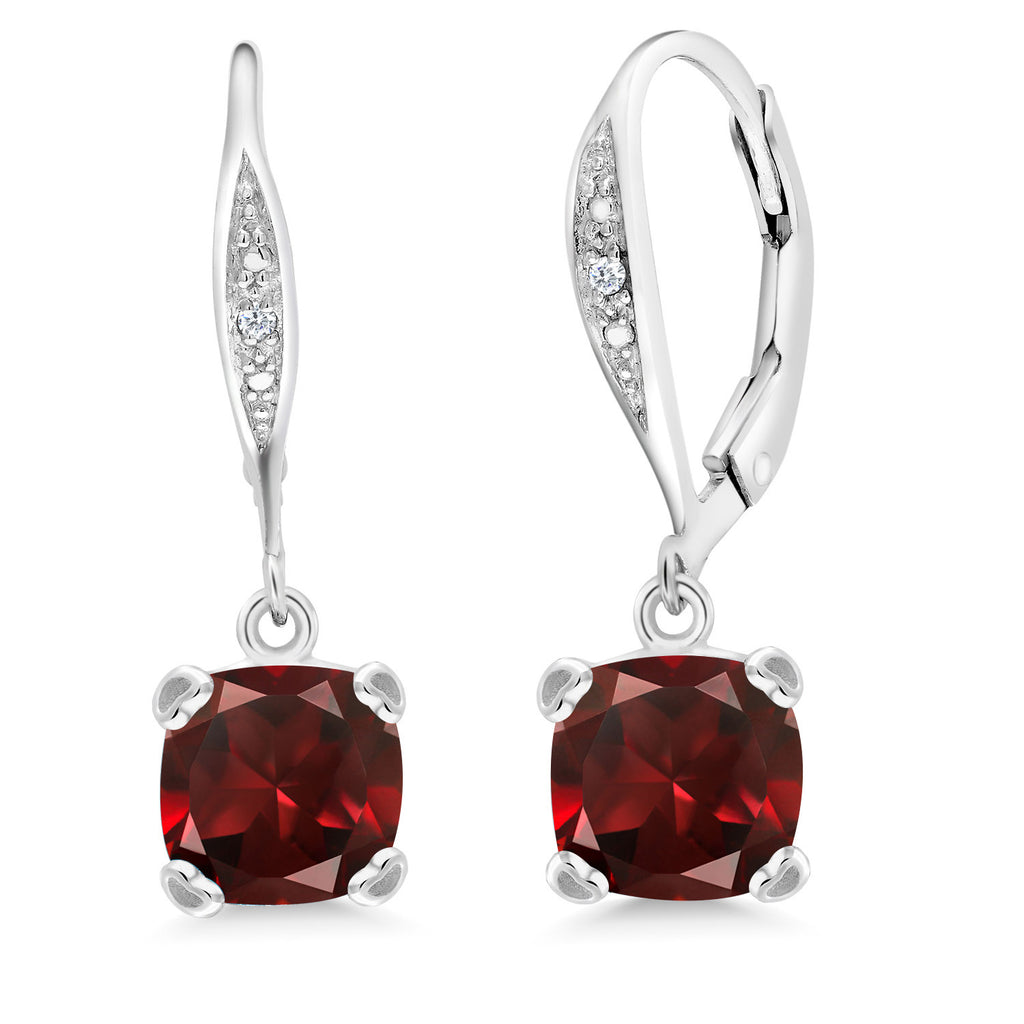 Garnet - January_925 Sterling Silver_Earrings in 925 Sterling Silver