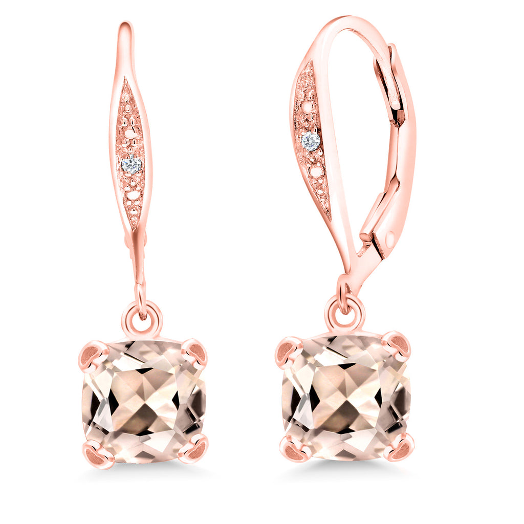 Morganite - October_925 Rose Gold Plated Silver_Earrings in 925 Rose Gold Plated Silver