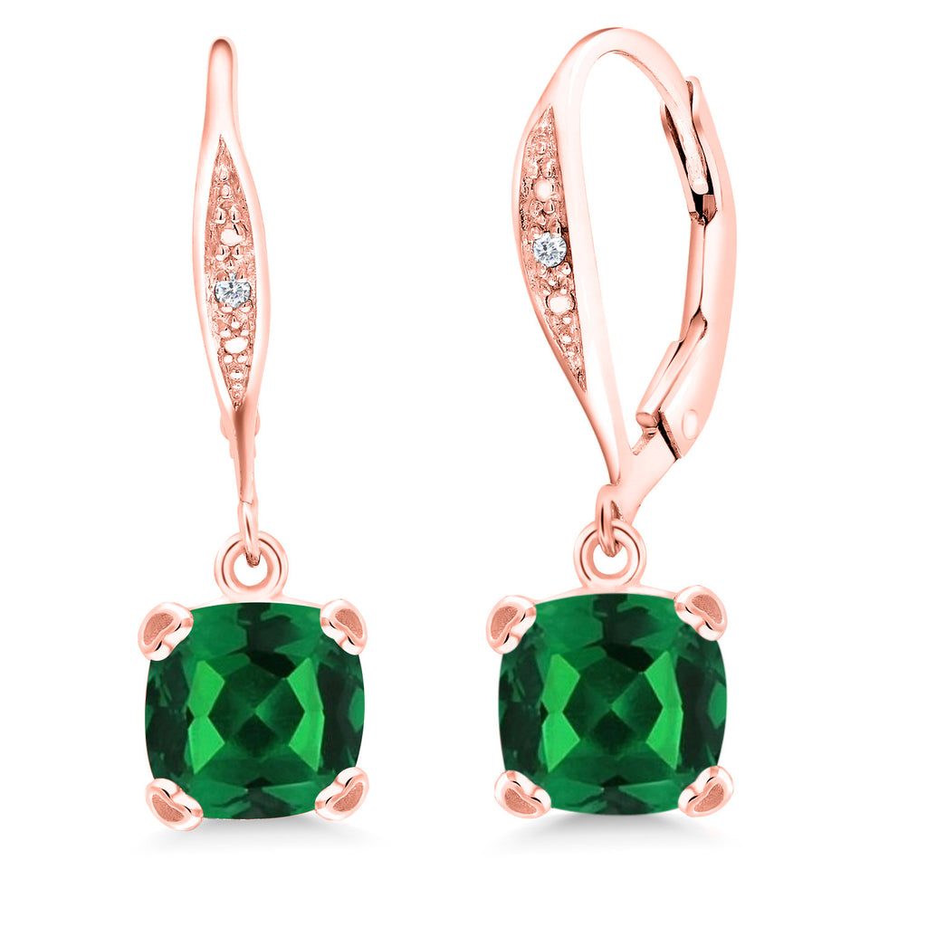 Nano Emerald - May_925 Rose Gold Plated Silver_Earrings in 925 Rose Gold Plated Silver