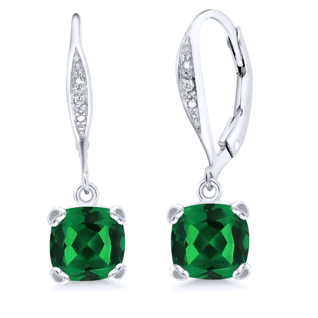 Nano Emerald - May_925 Sterling Silver_Earrings in 925 Sterling Silver